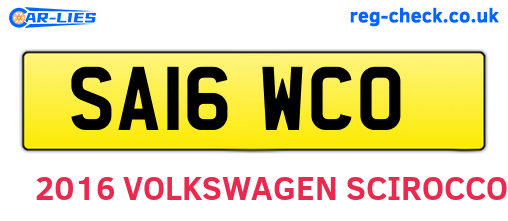 SA16WCO are the vehicle registration plates.