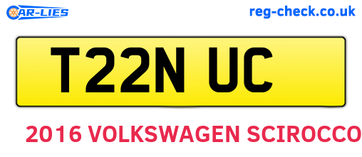 T22NUC are the vehicle registration plates.