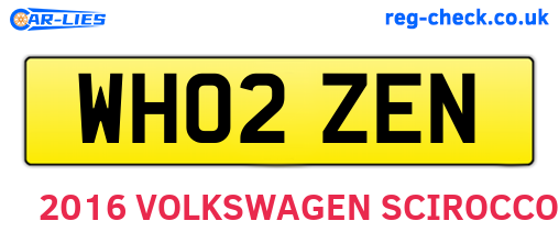WH02ZEN are the vehicle registration plates.
