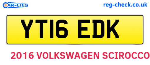 YT16EDK are the vehicle registration plates.