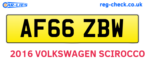 AF66ZBW are the vehicle registration plates.