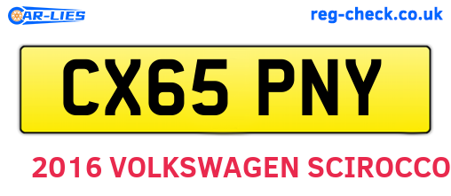 CX65PNY are the vehicle registration plates.