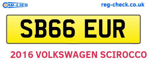 SB66EUR are the vehicle registration plates.