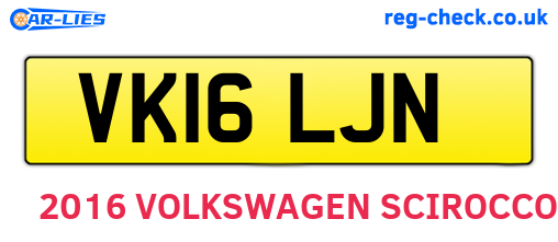 VK16LJN are the vehicle registration plates.