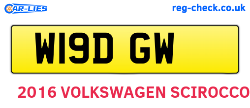 W19DGW are the vehicle registration plates.