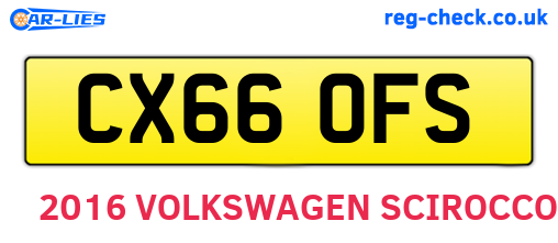 CX66OFS are the vehicle registration plates.