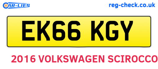 EK66KGY are the vehicle registration plates.