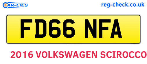 FD66NFA are the vehicle registration plates.