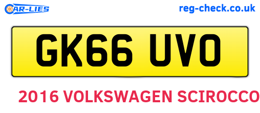 GK66UVO are the vehicle registration plates.
