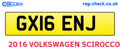 GX16ENJ are the vehicle registration plates.