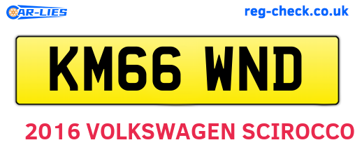 KM66WND are the vehicle registration plates.