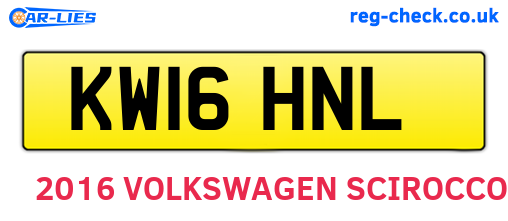 KW16HNL are the vehicle registration plates.