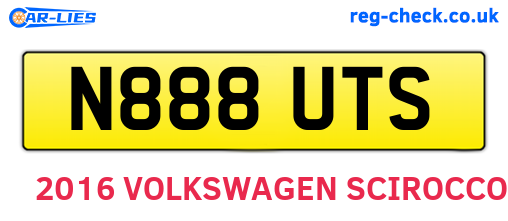 N888UTS are the vehicle registration plates.