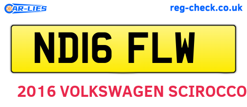 ND16FLW are the vehicle registration plates.