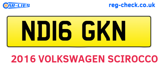 ND16GKN are the vehicle registration plates.