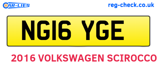 NG16YGE are the vehicle registration plates.