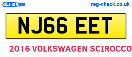 NJ66EET are the vehicle registration plates.