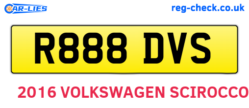 R888DVS are the vehicle registration plates.