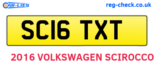 SC16TXT are the vehicle registration plates.