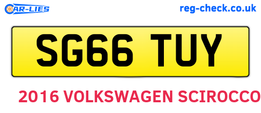 SG66TUY are the vehicle registration plates.