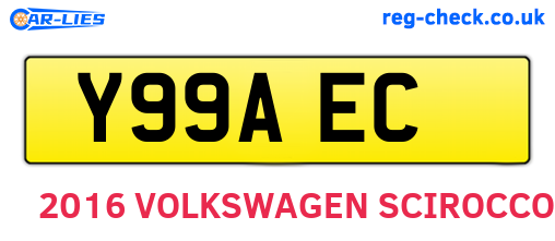 Y99AEC are the vehicle registration plates.