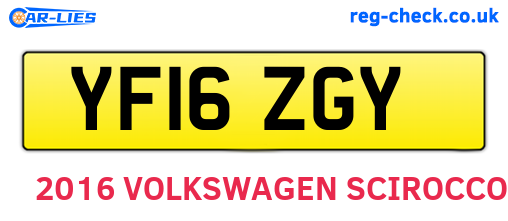 YF16ZGY are the vehicle registration plates.