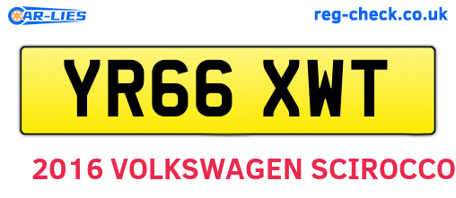 YR66XWT are the vehicle registration plates.