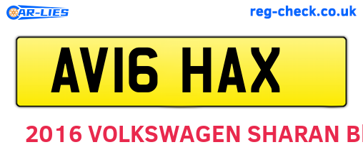 AV16HAX are the vehicle registration plates.