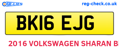 BK16EJG are the vehicle registration plates.