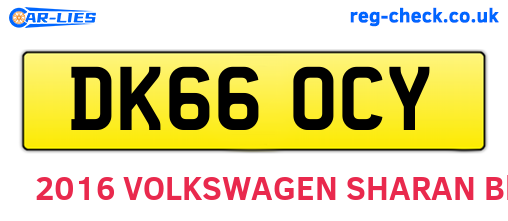 DK66OCY are the vehicle registration plates.