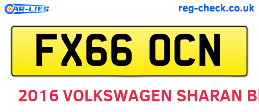 FX66OCN are the vehicle registration plates.