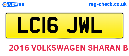 LC16JWL are the vehicle registration plates.