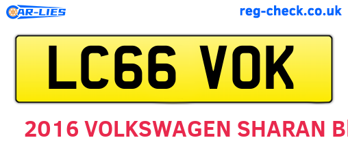 LC66VOK are the vehicle registration plates.