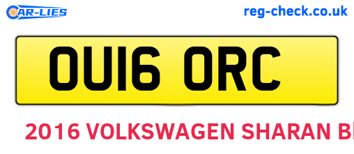 OU16ORC are the vehicle registration plates.