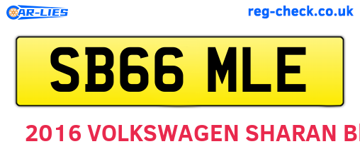 SB66MLE are the vehicle registration plates.