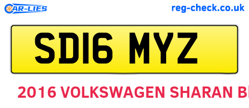 SD16MYZ are the vehicle registration plates.