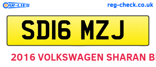 SD16MZJ are the vehicle registration plates.