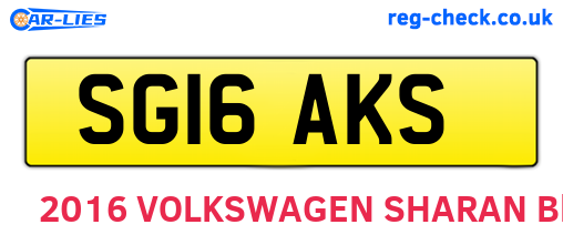 SG16AKS are the vehicle registration plates.