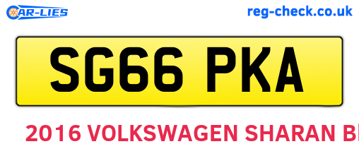 SG66PKA are the vehicle registration plates.