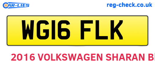 WG16FLK are the vehicle registration plates.