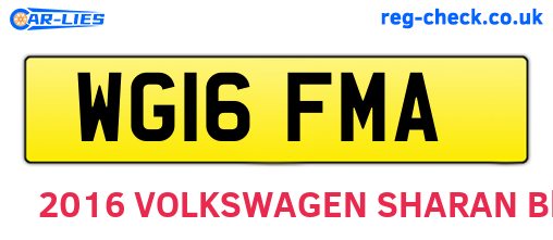 WG16FMA are the vehicle registration plates.