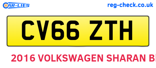 CV66ZTH are the vehicle registration plates.