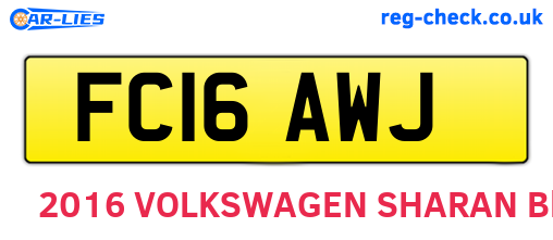 FC16AWJ are the vehicle registration plates.