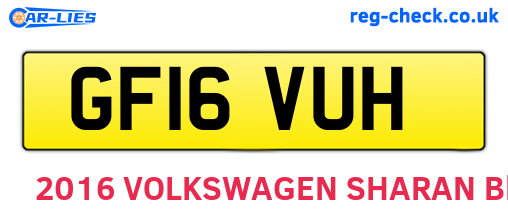 GF16VUH are the vehicle registration plates.