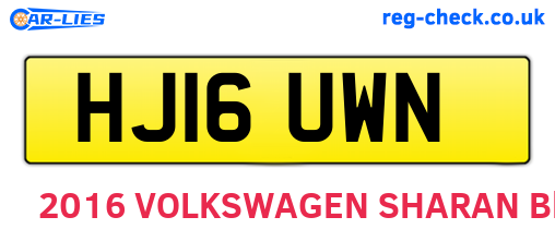 HJ16UWN are the vehicle registration plates.