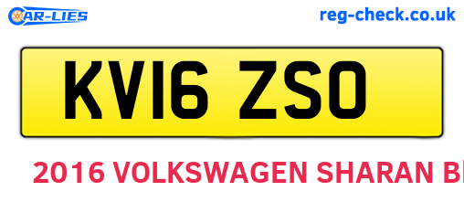 KV16ZSO are the vehicle registration plates.