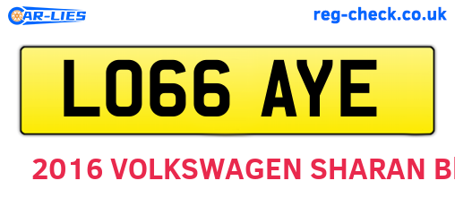 LO66AYE are the vehicle registration plates.