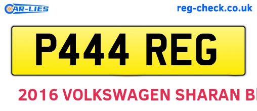 P444REG are the vehicle registration plates.
