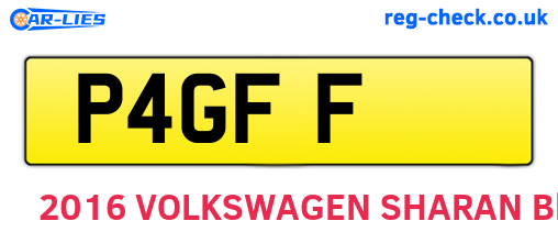 P4GFF are the vehicle registration plates.