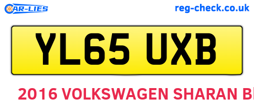 YL65UXB are the vehicle registration plates.